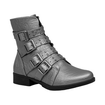 Bota-Cano-Medio-Pewter-e-Cromada-Com-Fivelas-e-Tachas-|-Comfort-Tamanho--36---Cor--PEWTER-0